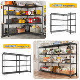 REIBII 72.8" W Storage Shelves Load 1500LBS, 4 Tier Metal Shelving Unit Wire Shelving for Storage Rack Heavy Duty Metal Shelves for Garage Pantry Kitchen, 17.7" D x 72.8" W x 59" H REIBII