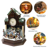 MOMENTS IN TIME 17.1" H Christmas Decor Cuckoo Clock with Christmas Village Scene, with LED Lights, Christmas Music, and Animation - Power Adapter (Included) MOMENTS IN TIME