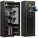 KAER 20 Biometric Gun Safe for Rifles and Pistols, Large Gun Cabinet for Home Rifle, Quick Access Gun Safe with Fingerprint, Rifle Safe with Removable Shelf and Pistol Pocket [No Assembly Required] KAER