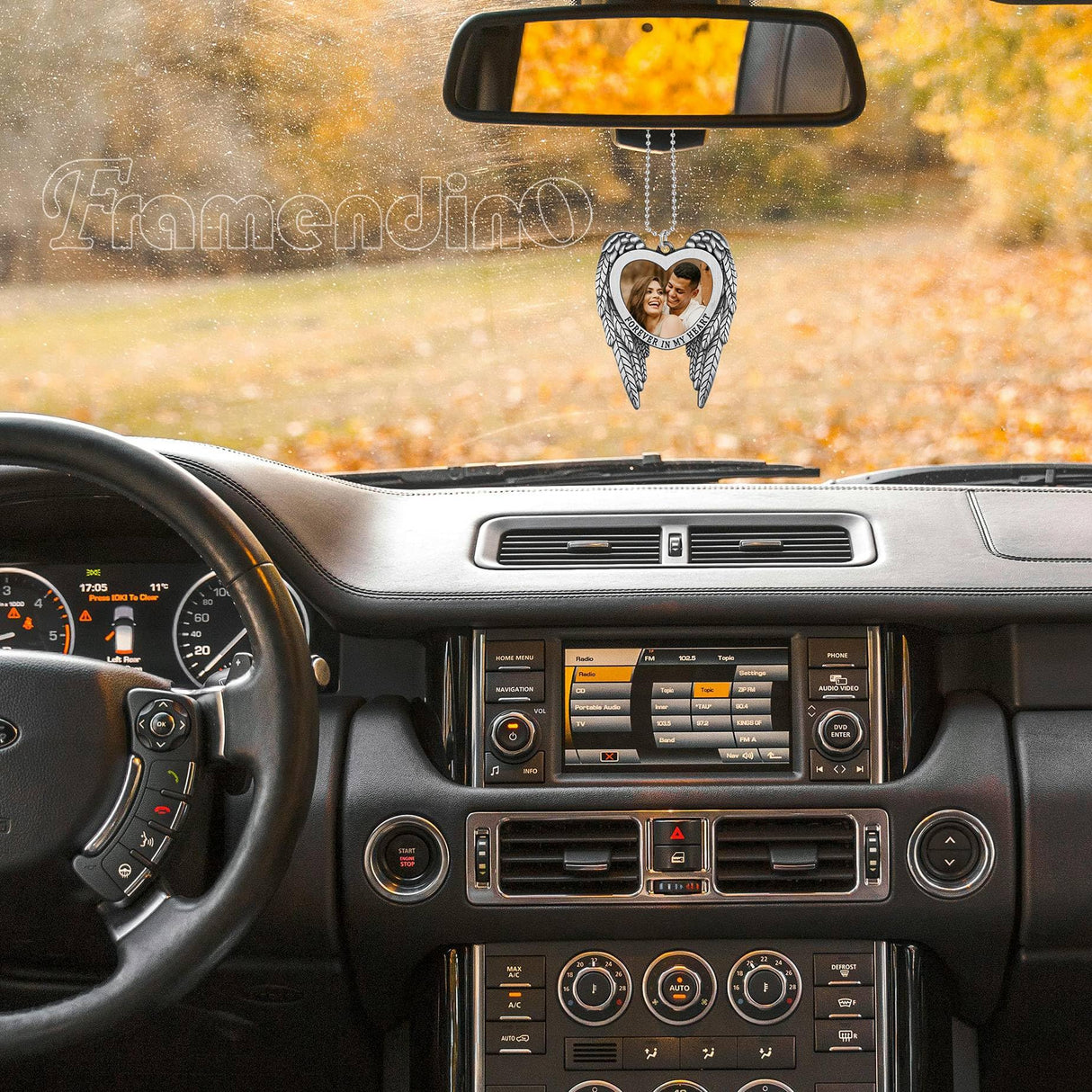 Framendino, 4 Pack Silver Angel Wing Pendant Love Heart Personalized Car Hanging Ornament with Sublimation Blank Heat Transfer Photo for Home Window Framendino