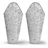 Hallops Galvanized Wall Planters - Two (2) Large Premium. Farmhouse Metal Hanging Vase. Rustic Decor. Tall Container for Easter Flowers or Planets. Tin Style Bucket or Pocket Hallops