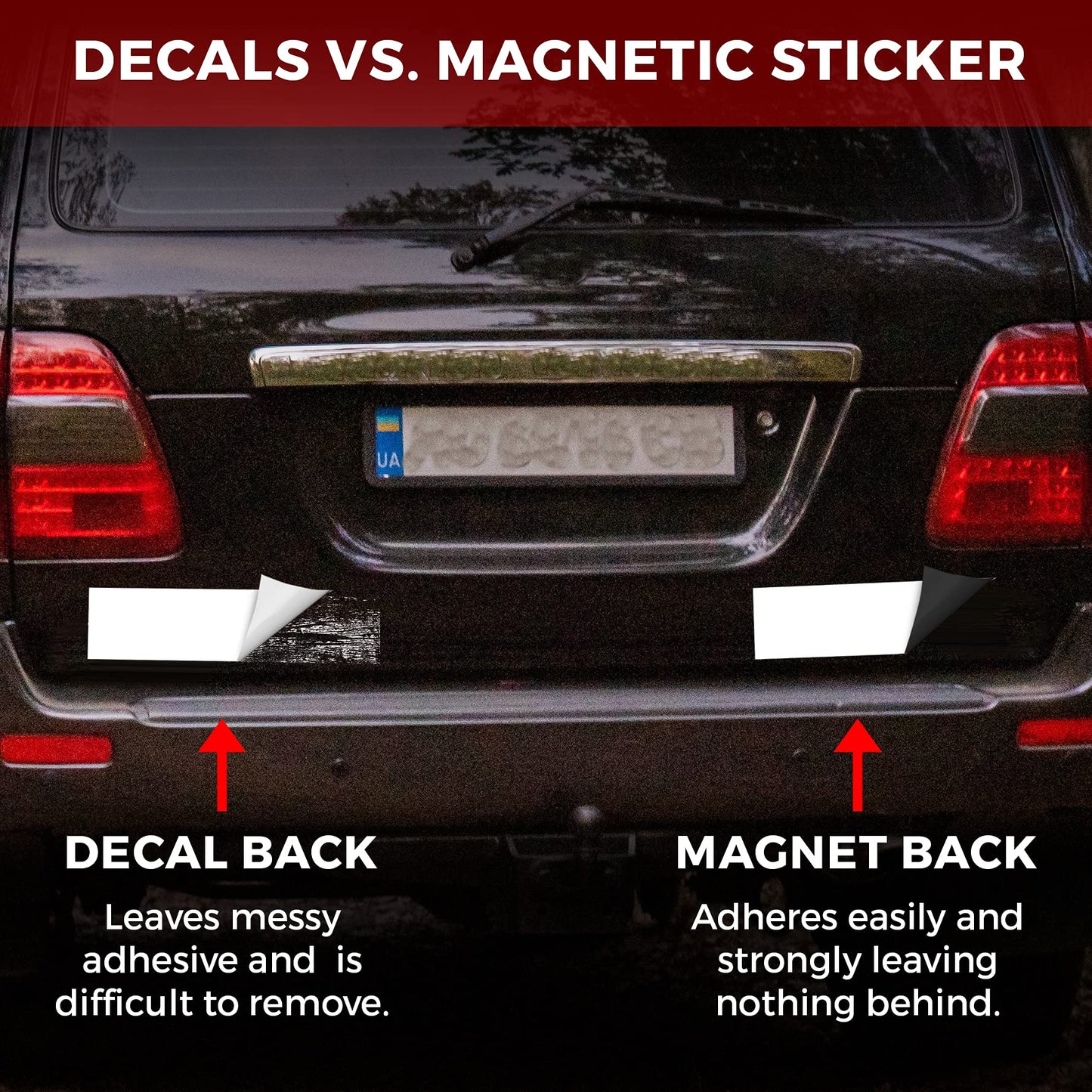 Set of 6 – Bumper Sticker Magnets, Bumper Magnet, Flexible Magnetic Bumper Sticker Sheet with Self Adhesive, Make Your Decal Transferable with These Durable Car Magnets, Size 12” X 4” Thickness 30 Mil