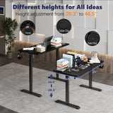 Monomi Electric Height Adjustable Standing Desk, 48x24 Inches, Ergonomic Home Office Sit/Stand Up Desk (Black Steel Frame/Black Top) Monomi