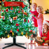 Sliner 360 Degree Rotating Christmas Tree Stand, Up to 7.87 Ft, 100lb Artificial Christmas Tree, Metal Spinning Christmas Tree Stand Base with a Built Electrical Outlet(Simple Style) Sliner