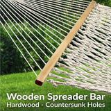 Sunnydaze Cotton Rope Double Hammock for Outside - 450-Pound Capacity Indoor or Outdoor Hammock with Spreader Bars - Natural Sunnydaze