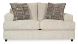 Signature Design by Ashley Soletren Contemporary Chenille Loveseat with 2 Accent Pillows, Off-White Signature Design by Ashley