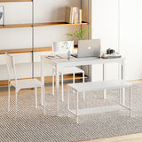 sogesfurniture Modern 4-Piece Kitchen Dining Table Set with 1 Bench and 2 Chairs, Kitchen Bench Table Set for 4, Wooden Kitchen Table and Chairs for Limited Space,White sogesfurniture