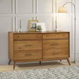 Camaflexi Mid-Century Solid Wood Dresser / 6 Drawers/Castanho Finish Camaflexi