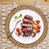 Defined Deco Woven Placemats Set of 10,12" Round Rattan Placemats,Natural Hand-Woven Water Hyacinth Placemats,Farmhouse Weave Place Mats,Rustic Braided Wicker Table Mats for Dining Table,Home,Wedding. DD DEFINED DECO