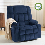 MCombo Oversized Power Lift Recliner Chair for Elderly, Dual Motor Lift Chair with Heat and Massage, Lay Flat Lift Chair for Big and Tall, Cup Holders, Fabric R7891 (Oversize, Navy Blue) MCombo