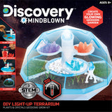 Discovery™ #Mindblown DIY Light-Up LED Terrarium - Plants & Crystals Geodome Grow Kit, 3 Colorful Crystal Formations, Rye Grass, Education STEM Activity Set, Indoor Science Experiment, Chemistry Gift Discovery Kids