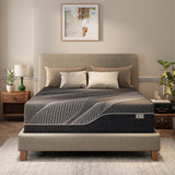 CH CHARME HOUSE 14 Inch Full Mattress, Bamboo-Charcoal Memory Foam Mattress, Cooling & Pressure Relief, Bed in a Box, Foam Made in USA & CertiPUR-US Certified, 54'x75'x14', Black CH CHARME HOUSE