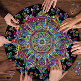 Mandala Flower Puzzles for Adults 1000 Pieces, Difficult Impossible Hard Puzzle, Round Colorful Trippy Challenge Jigsaw Puzzle PPuzzling