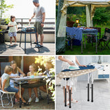 (4-Pack) Folding Table Leg Extenders, Highly Durable Steel Folding Table Leg Risers, Table Leg Extensions for Straight and Bent Legs, Adjustable Table Height Extenders for Rise 3.6in/5.2in Laowu