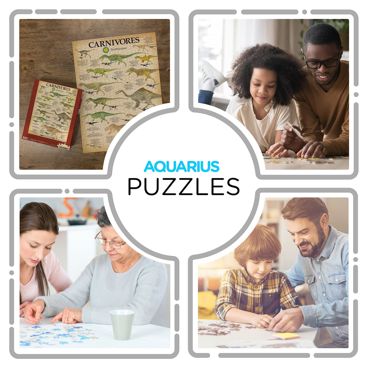 AQUARIUS Smithsonian Carnivore Dinosaurs Puzzle (500 Piece Jigsaw Puzzle) - Glare Free - Precision Fit - Officially Licensed Smithsonian Merchandise & Collectibles - 14 x 19 Inches AQUARIUS