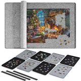 Lavievert Jigsaw Puzzle Board with 8 Sorting Trays & Cover, Portable Puzzle Mat, Lightweight Felt Puzzle Plateau for Adults, Large Puzzle Table Storage Holder for Up to 1500 Pieces - Light Gray LAVIEVERT