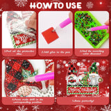 6 Pcs Christmas Diamond Art Kits - Diamond Art Christmas Ornaments, 5D DIY Christmas Diamond Painting Hanging kit Acrylic Snowman Gnome Wreath Truck Diamond Art for Wall Window Family Xmas Tree Decor JOPHMO