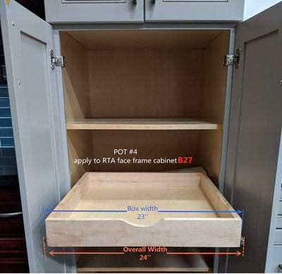 23'' Width Drawer Box Wooden Roll Out Tray Wood Pull Out Tray, Kitchen Cabinet Organizer, Kitchen Organization Storage Drawer, Pantry Organization and Storage Pull-out Shelf (Fit RTA Cabinet B27)