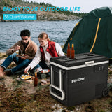 EUHOMY 12 Volt Refrigerator, 59QT(55L) 12V Fridge APP Control, Electric Cooler 12/24V DC 110-240V AC, Car Refrigerator 0℉~68℉, 12 Volt Cooler for Camping, Trip, Truck, Boating, Outdoor EUHOMY