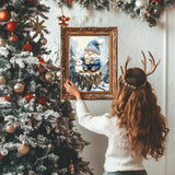 Gnome Diamond Art Kits for Adults,5D Diamond Art Painting for Beginner,Full Round Drills Winter Forest Painting with Diamonds,DIY Crafts Rabbit Gem Art for Wall Decor 12 X 16 in DIYDECORFUN