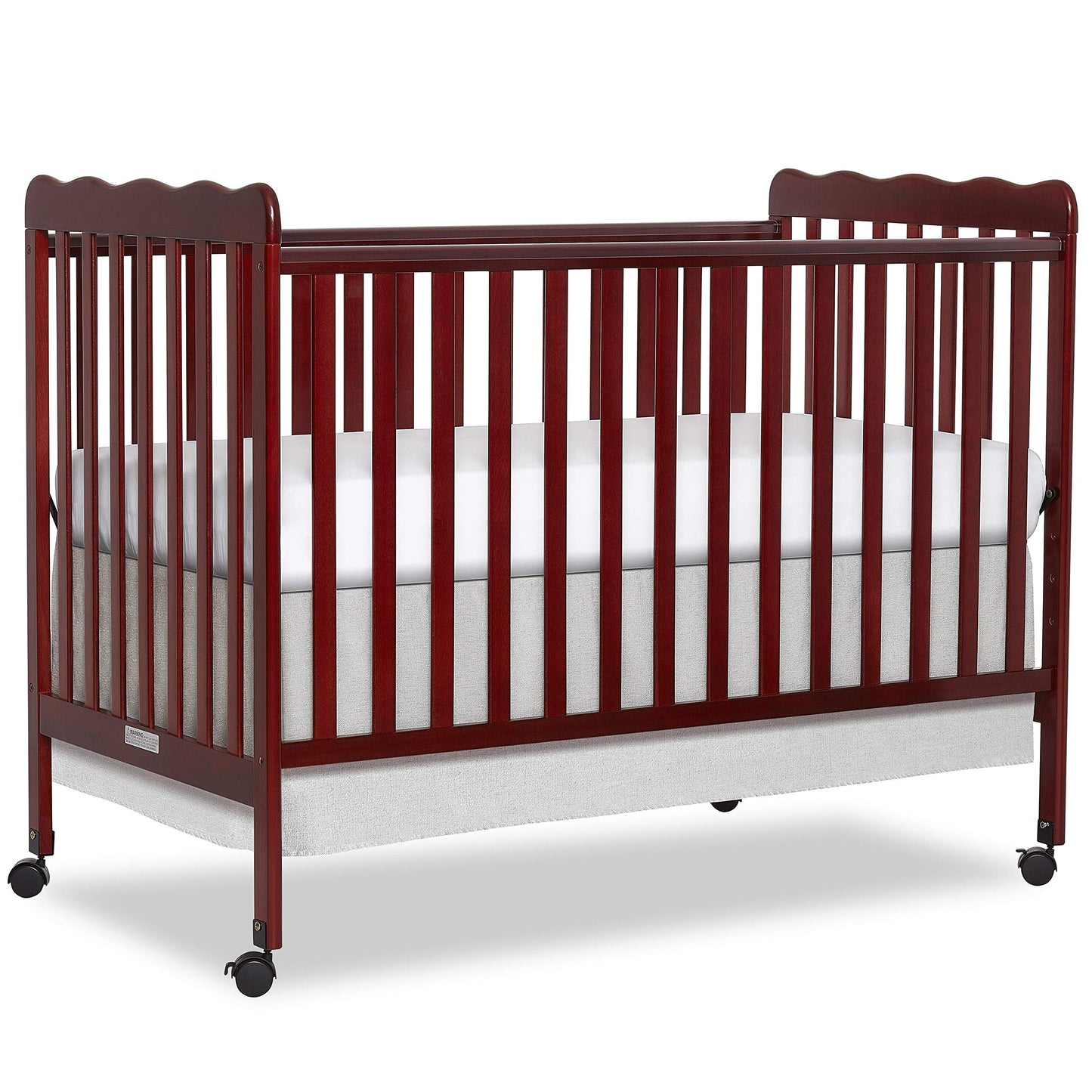 Dream On Me Carson Classic 3-In-1 Convertible Crib In Cherry, Made Of Sustainable Pinewood, Non-Toxic Finish, Comes With Locking Wheels, Wooden Nursery Furniture - WoodArtSupply