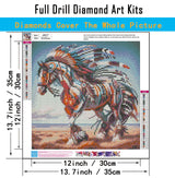 CHWGLFGG 5D Diamond Art Kits for Adults Beginners,DIY Full Round Drill Diamond Painting Kits Horse,Paint by Diamonds Dot Gem Art Crystal Prairie Easy,Home Wall Decor 13.7X 13.7Inch CHWGLFGG