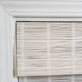 Radiance Cordless White Bamboo Roman Shades - 34" W x 64" L, Perfect for Inside & Outside Mount Radiance