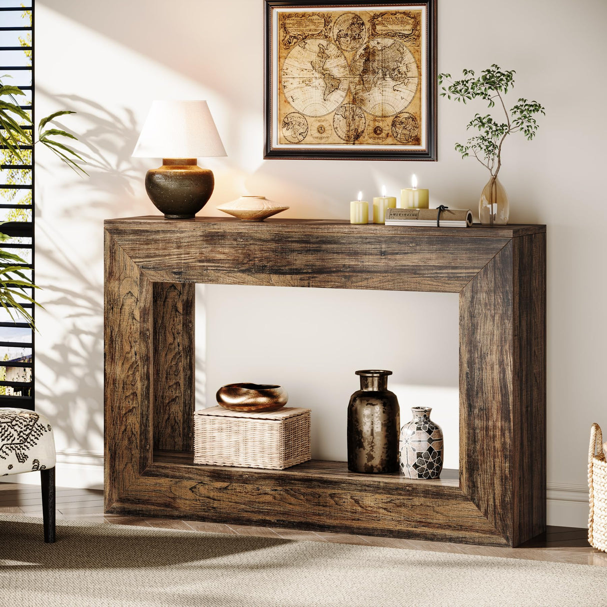 Celaform Console Tables for Entryway, 47.2 Inch Long Sofa Table with Storage, Farmhouse Wood Style Entry Table Behind Couch Table for Living Room, Entrance, Hallway Celaform