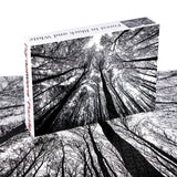 Bgraamiens Puzzle-Forest in Black and White-1000 Pieces Creative Black and White Nature Scenery Hard Puzzle Blue Board Jigsaw Puzzle Bgraamiens