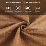 HIFIT Sectional Couches Set for Living Room, 68'' Mid Century Modern Faux Leather Sofa Couch w/Tufted Deep Love Seat & 2 Pillow, Home Sofa Living Room Small Couch for Bedroom, Office, Apartment, Brown HIFIT