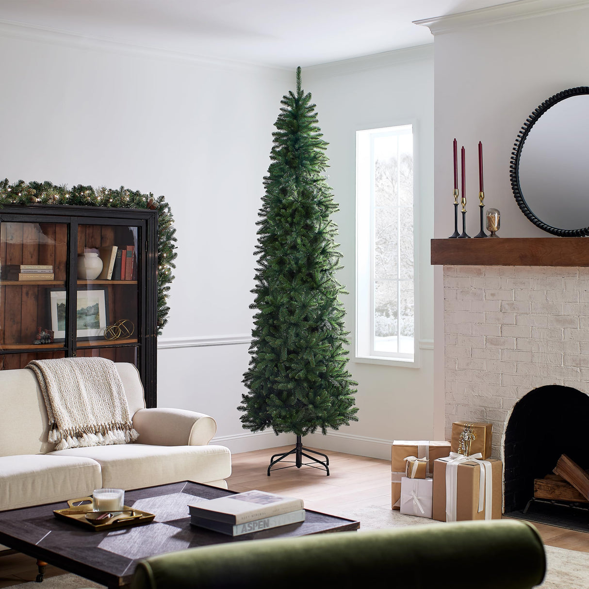 National Tree Company Artificial Slim Christmas Tree, Green, Kingswood Fir, Includes Stand, 9 Feet National Tree Company