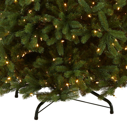 National Tree Company Pre-Lit 'Feel Real' Artificial Full Downswept Christmas Tree, Green, Douglas Fir, Dual Color LED Lights, Includes Stand and PowerConnect, 9 feet