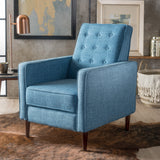 Christopher Knight Home Macedonia Mid Century Modern Tufted Back Fabric Recliner (Muted Blue). GDFStudio