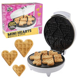 Valentine's Day Mini Hearts Waffle Maker - Bake 9 Heart Shaped Waffles or Pancakes w Electric Nonstick Iron- Show Love w Unique Breakfast or Treat for Her, Kids or Adults- Fun Dessert Gift for Her Him Waffle Wow!