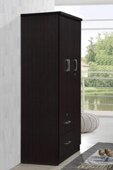 Hodedah 3-Door 2-Drawers, 3-Shelves in Chocolate Bedroom Armoires, 21"D x 36"W x 72"H Hodedah