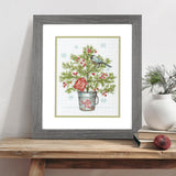 Dimensions 70-09624 Christmas Tree Holiday Counted Cross Stitch Kit, 8" x 10", 16 Cnt. White Aida, 4 Pieces Dimensions