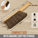 Takavu Multi-Purpose Counter Brush with Solid Wood Handle, Natural Horsehair Bristles for Gentle Dusting of Furniture, Drafting, Patio, Fireplace Cleaning, Shop Brush, Woodworking Tool & Accessories TAKAVU