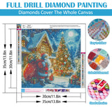 Santa Claus House Diamond Painting Kits for Adults, 5D Winter Diamond Art Kits for Adults Beginners, DIY Full Round Drill Diamond Dot Painting Gem Art Kits for Adult, Home Wall Decor 13.8x13.8 Inch LKHMVCA