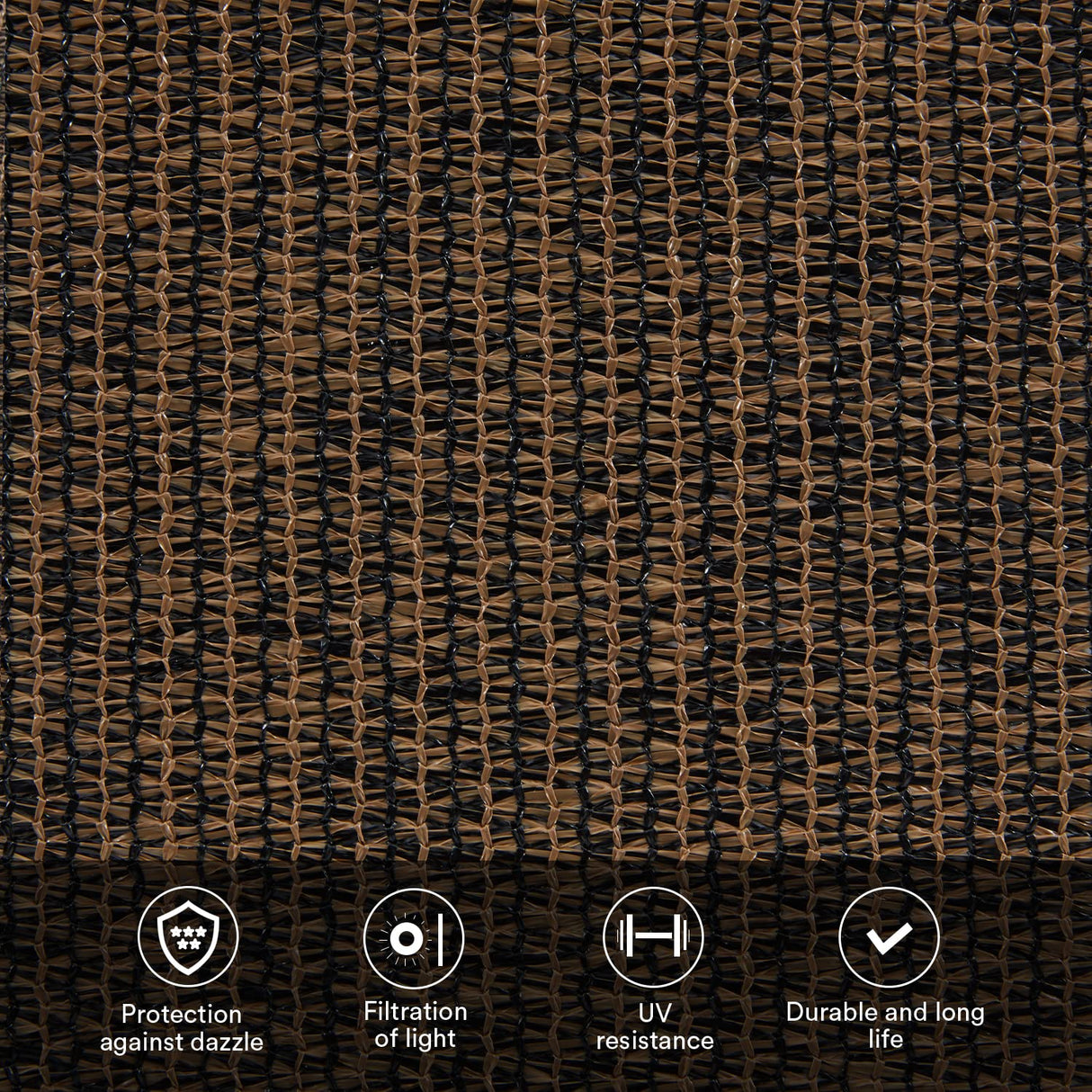 VICLLAX Outdoor Roller Shade Fabric for Porch Gazebo, Patio Blinds Roll Up Shade (8' W X 8' L), Mocha VICLLAX