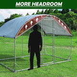 Large Metal Chicken Coop Upgrade Tri-Supporting Wire Mesh Chicken Run,Chicken Pen with Water-Resident and Anti-UV Cover,Duck Rabbit House Outdoor(9'W x 6.5'L x 6.5'H) Betterhood