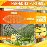Mesh Hammock - Easy to Set Up Rope Hammocks for Outside, Dark Green Color, 90x31.5 Nylon Net Hammock, Max 100 KG (220 Pounds), Tree Hammocks for Outside, Camping & Patio Relaxation VIKROM