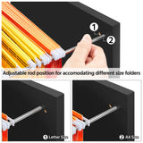 Yaheetech Black File Cabinet Large Mobile Storage Lateral Filing Cabinet with 2 Drawer and 4 Open Compartments,for Letter Size A4 Size, Printer Stand for Home Office, Black Yaheetech