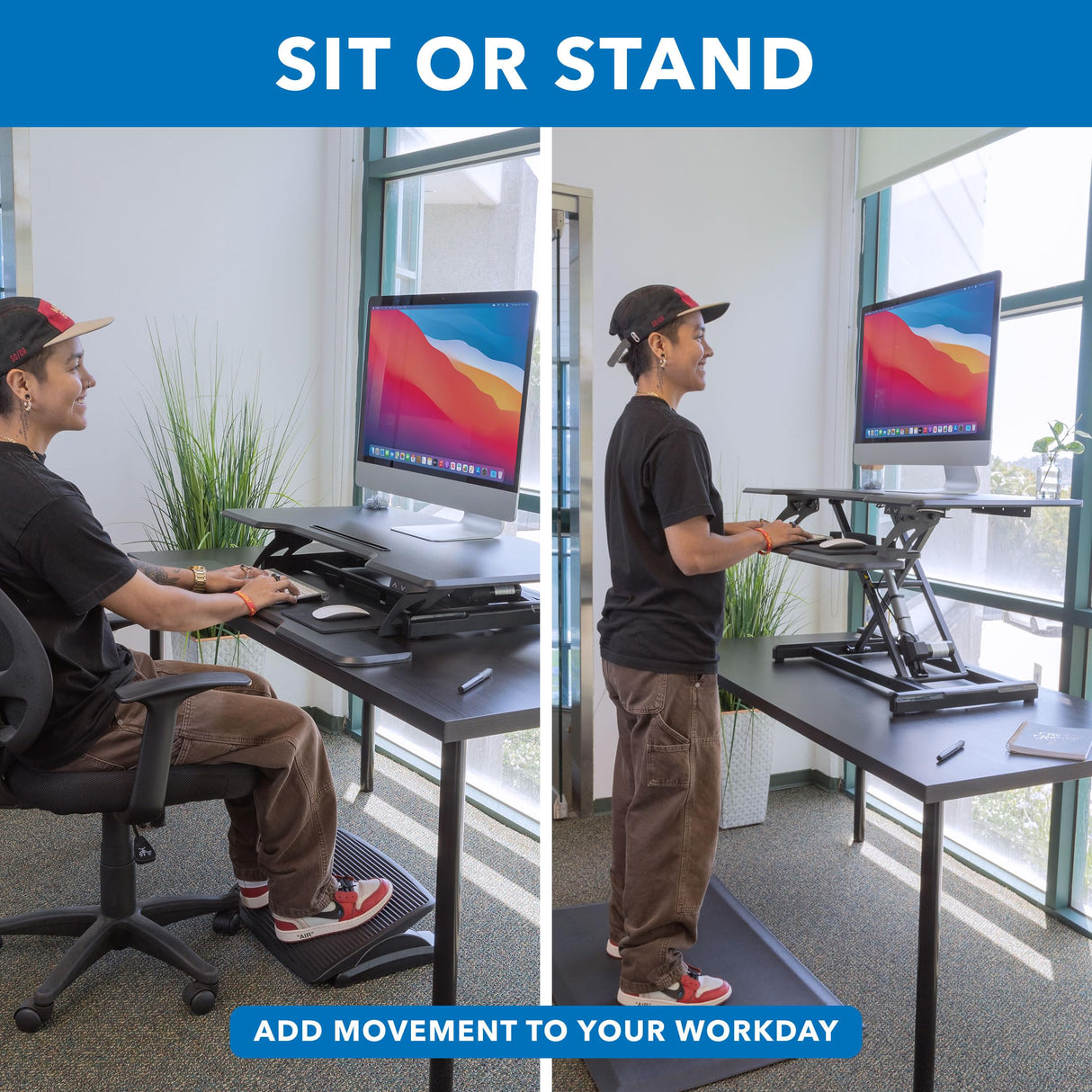Mount-It! Electric Standing Desk Converter with 38" Tabletop, Height Adjustable Sit Stand Desk Riser, Motorized Desk Riser with Keyboard Tray and Device Slot, Fits Monitor & Laptop, Black Mount-It!