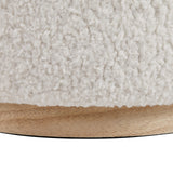 Linon Home Décor Cream Sherpa Round Storage Wooden Base by Linon Lexington Ottoman (AMZN2305) Linon