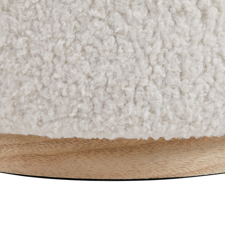 Linon Home Décor Cream Sherpa Round Storage Wooden Base by Linon Lexington Ottoman (AMZN2305) Linon
