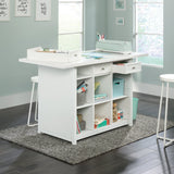 Sauder Craft Pro Series Work Table/ pantry cabinets, White finish Sauder