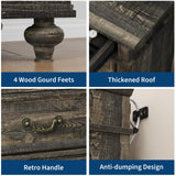 IDEALHOUSE Farmhouse Tall Dresser for Bedroom with 7 Drawers, 50" Tall Large Wood Chest of Drawers with Jewelry Storage for Bedroom, Living Room, Hallway, Dark Oak IDEALHOUSE