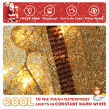 BlueWish Christmas Yard Decorations, 5FT Nativity Scene Outdoor, Lighted Christmas Ornaments with 150 Lights, 12 Zip Ties and 5 Ground Stakes, Nativity Set Outdoor for Holidays, Festivals, Gold BlueWish