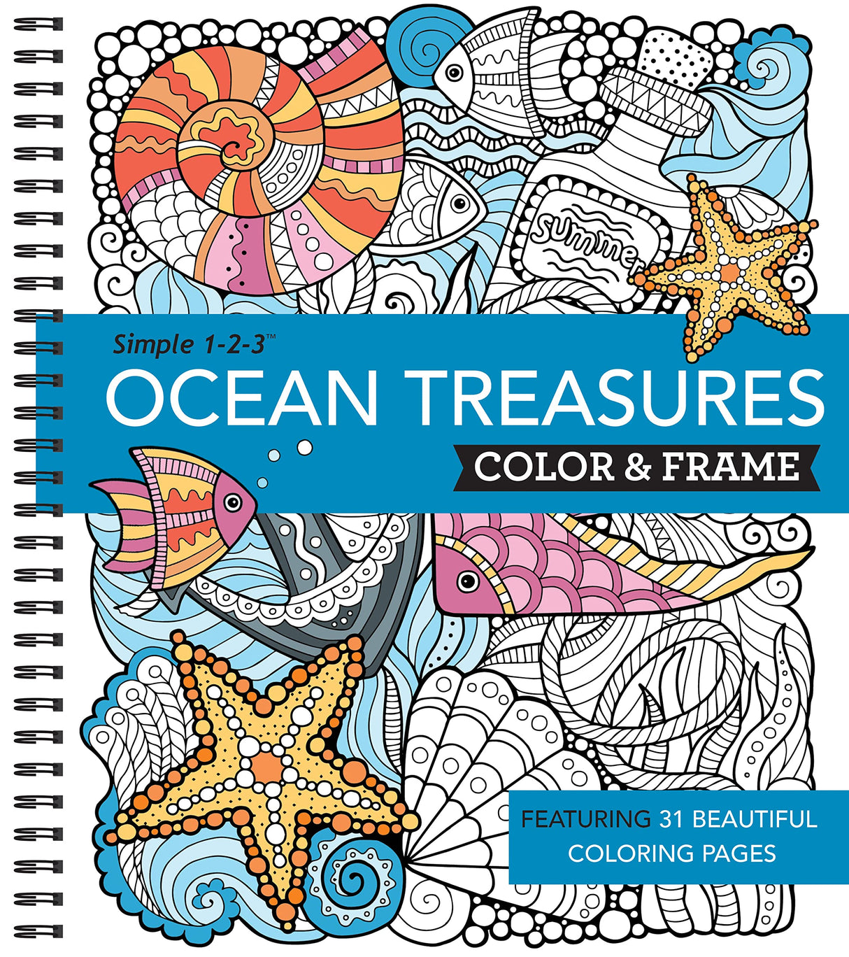 Color & Frame - Ocean Treasures (Adult Coloring Book) New Seasons