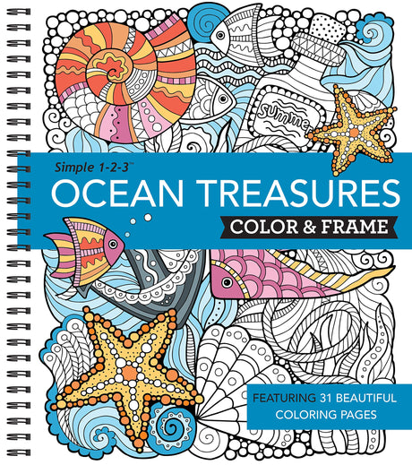 Color & Frame - Ocean Treasures (Adult Coloring Book) New Seasons